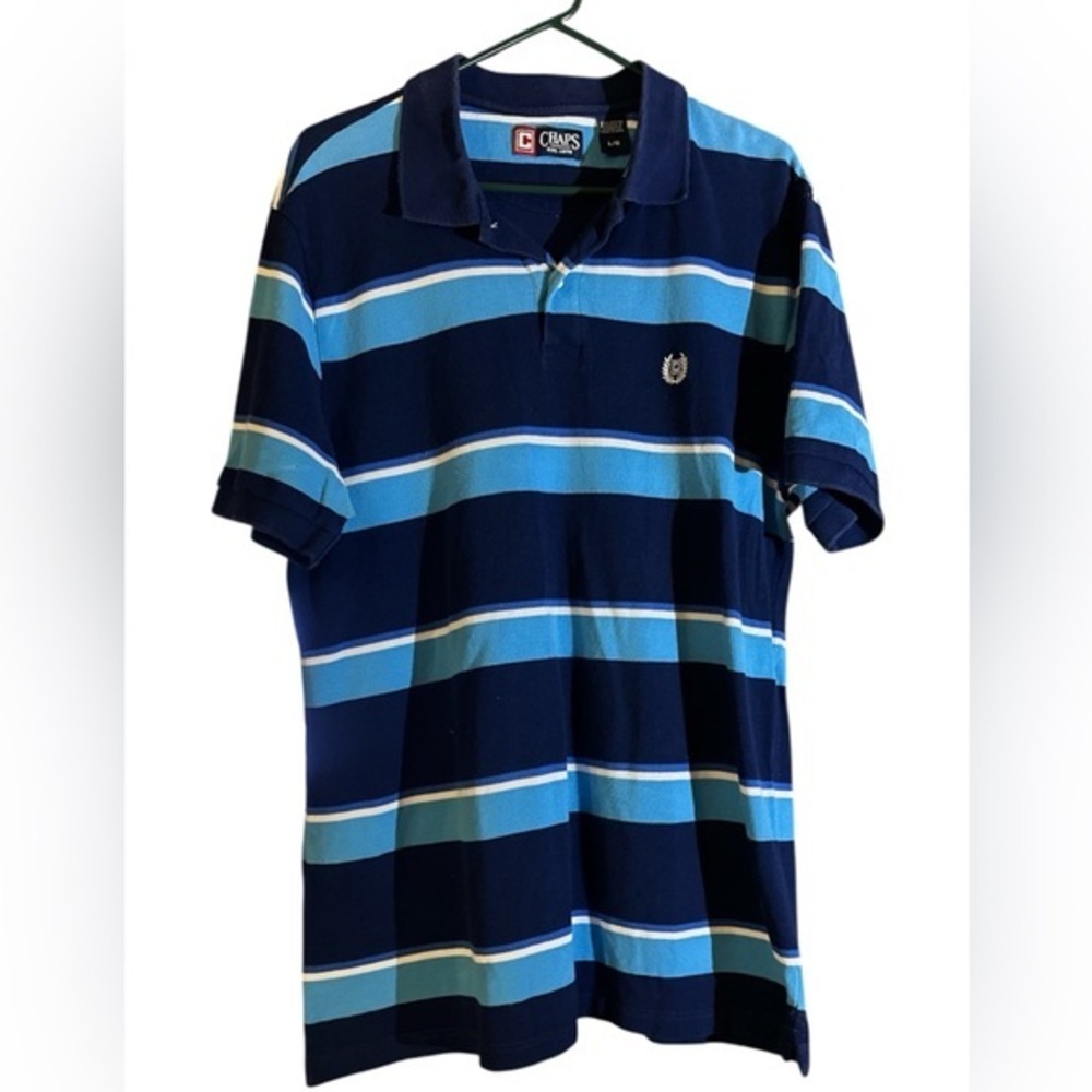 Chaps Cotton Polo Shirt Sz Large Golf